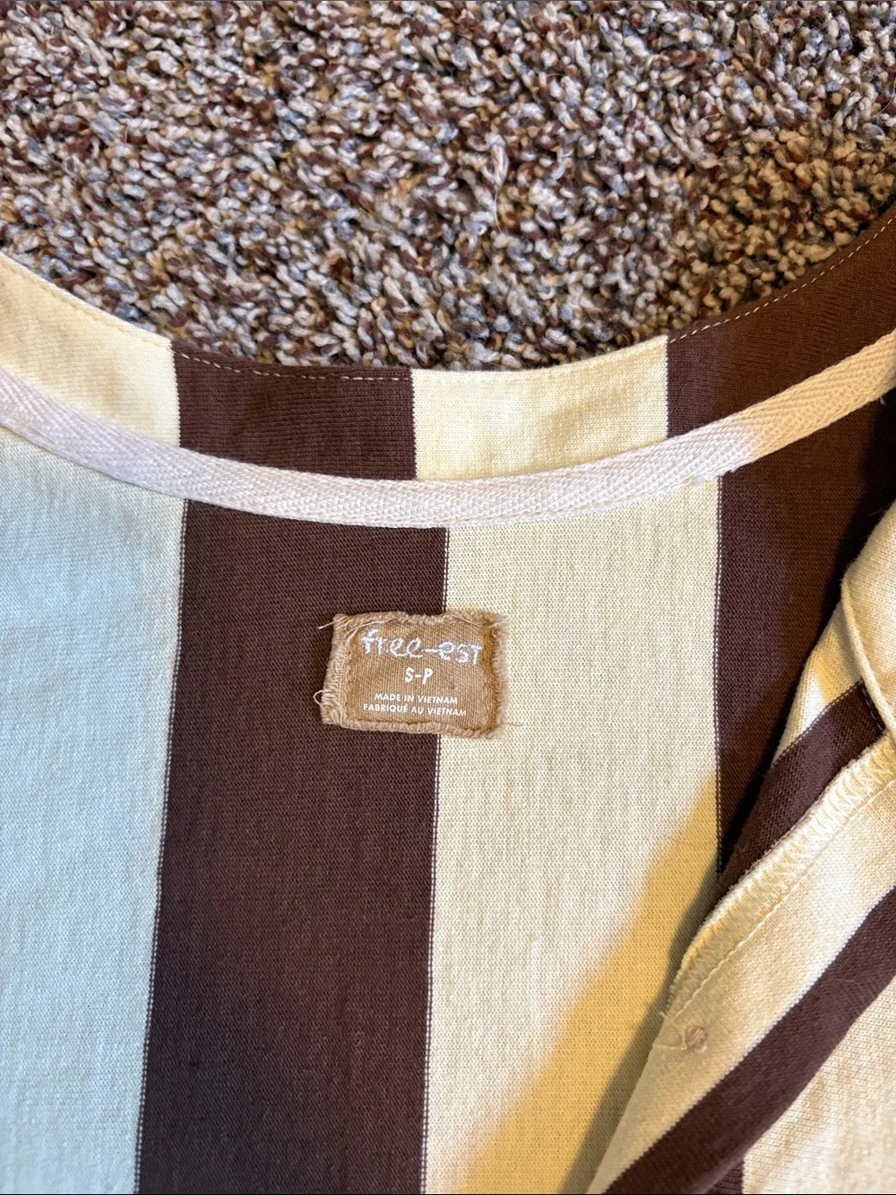 Free People Button Up Striped Top